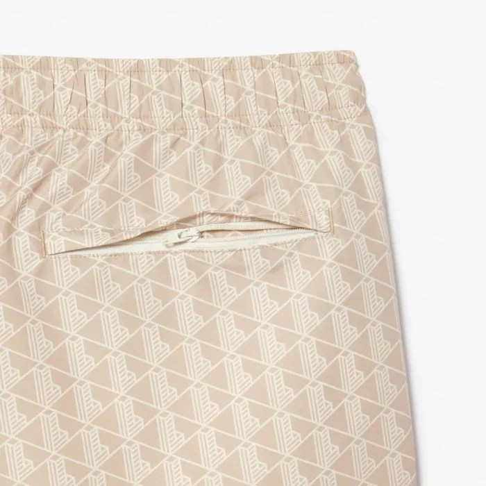 Matching Sets Men Lacoste Men039s Monogram Print Sweatpants Beige White Kxi