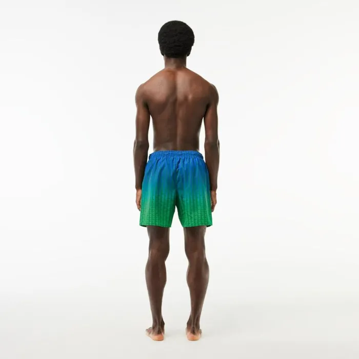 Matching Sets Men Lacoste Men039s Ombr Effect Monogram Swim Trunks Blue Green Qiy