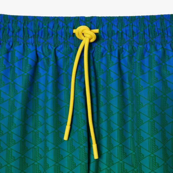 Matching Sets Men Lacoste Men039s Ombr Effect Monogram Swim Trunks Blue Green Qiy