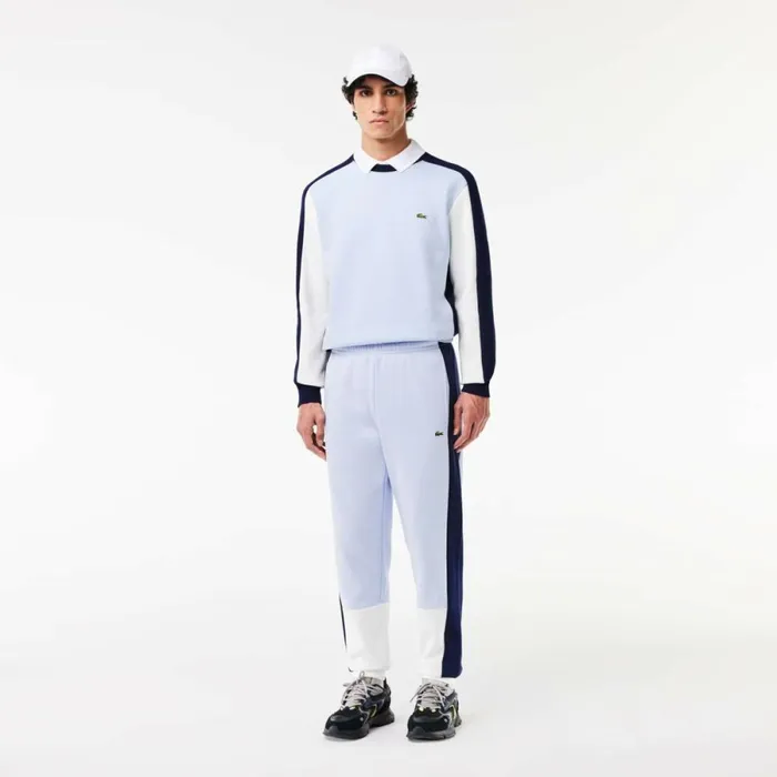 Matching Sets Men Lacoste Men039s Regular Fit Colorblock Joggers Light Blue Navy Blue White Ihi