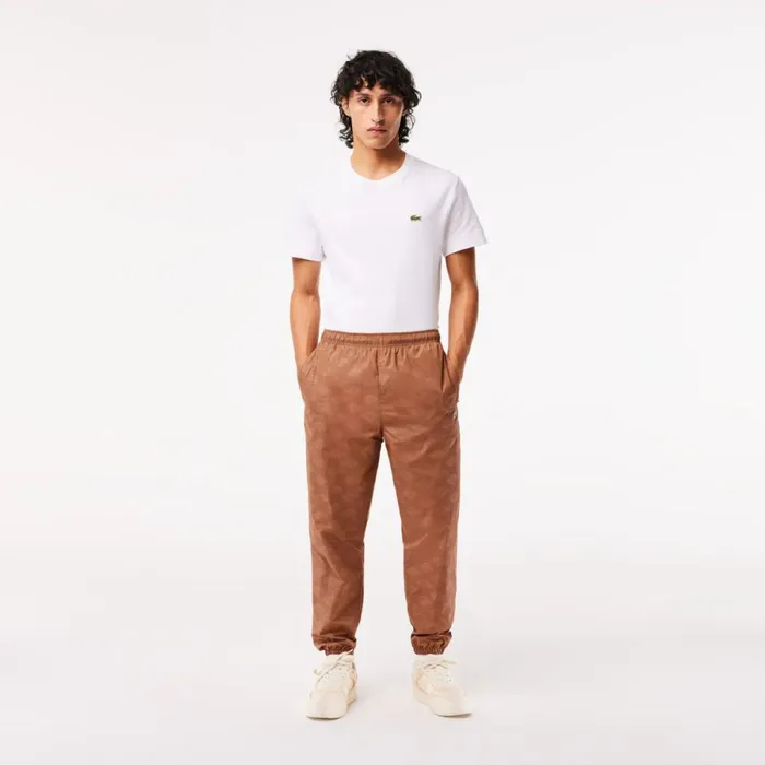 Matching Sets Men Lacoste Mens Monogram Print Joggers Light Brown Lfa