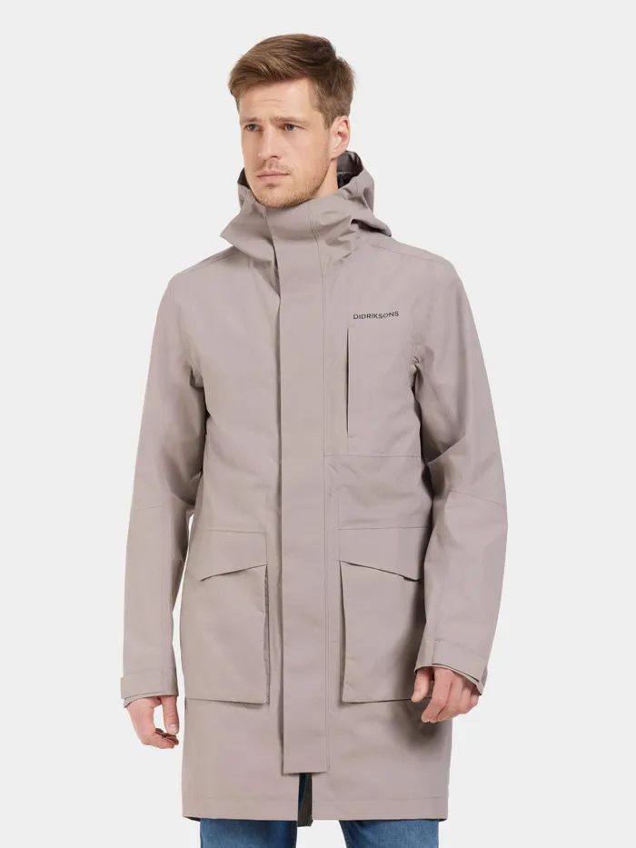 Men Andreas Parka Ash Brown Didriksons Spring Jackets