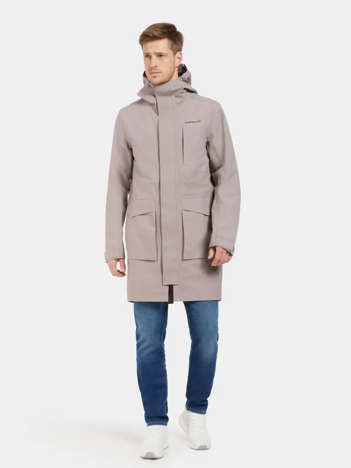 Men Andreas Parka Ash Brown Didriksons Spring Jackets