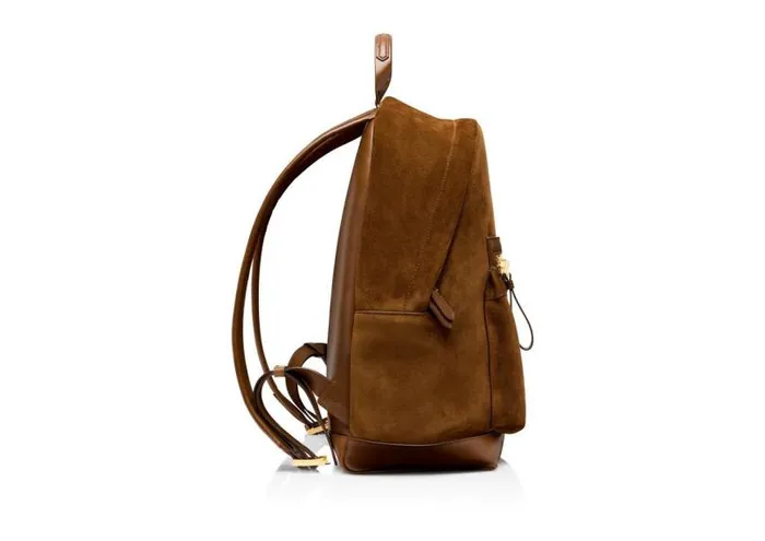 Men Backpacks Tom Ford Suede Buckley Backpack Cigar Men Backpacks Tom Ford Suede Buckley Backpack Cigar