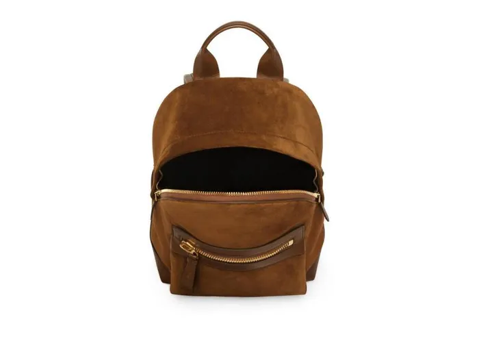 Men Backpacks Tom Ford Suede Buckley Backpack Cigar Men Backpacks Tom Ford Suede Buckley Backpack Cigar