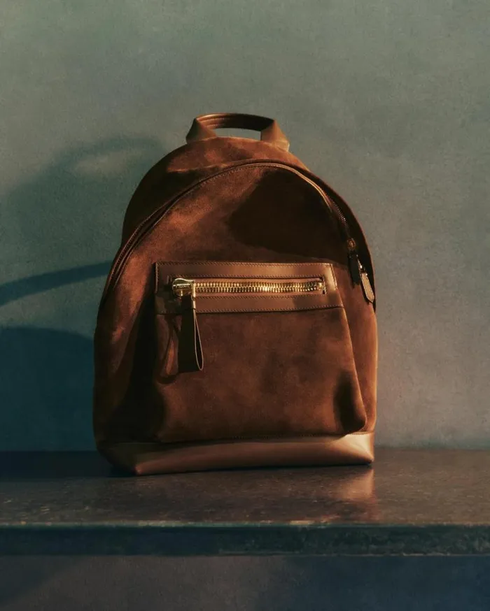 Men Backpacks Tom Ford Suede Buckley Backpack Cigar Men Backpacks Tom Ford Suede Buckley Backpack Cigar