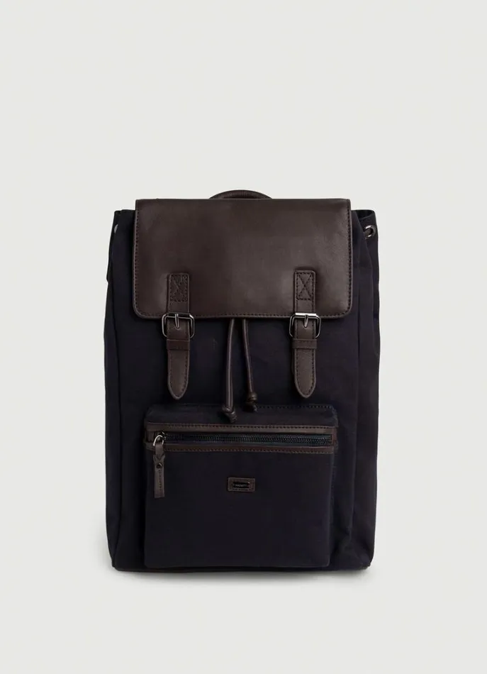 Men Bags and Luggage Hackett London Oxford Cotton And Leather Rucksack Navybrown Men Bags and Luggage Hackett London Oxford Cotton And Leather Rucksack Navybrown