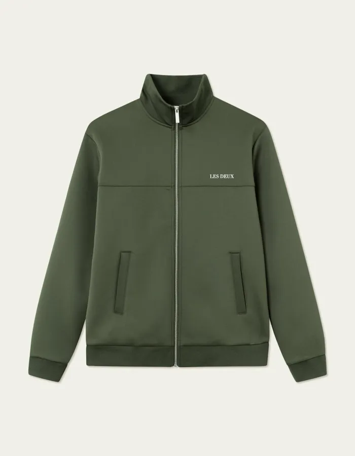 Men Ballier Track Jacket 8211 Olive Night Les Deux HoodiesSweatshirts