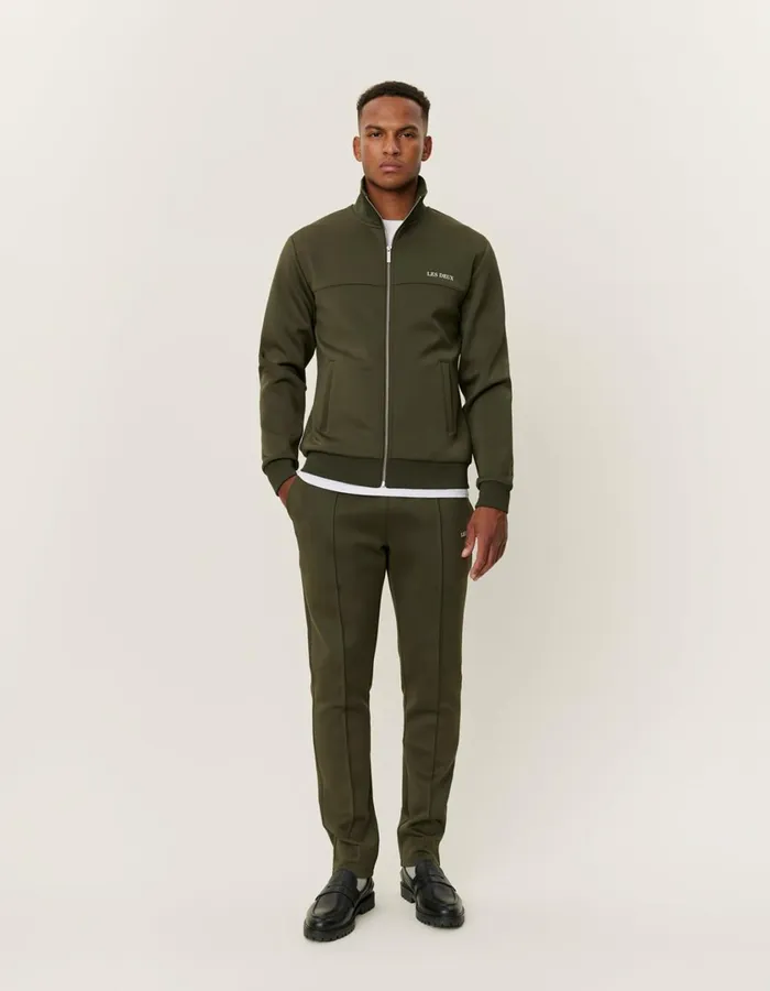 Men Ballier Track Jacket 8211 Olive Night Les Deux HoodiesSweatshirts