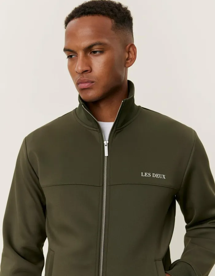 Men Ballier Track Jacket 8211 Olive Night Les Deux HoodiesSweatshirts