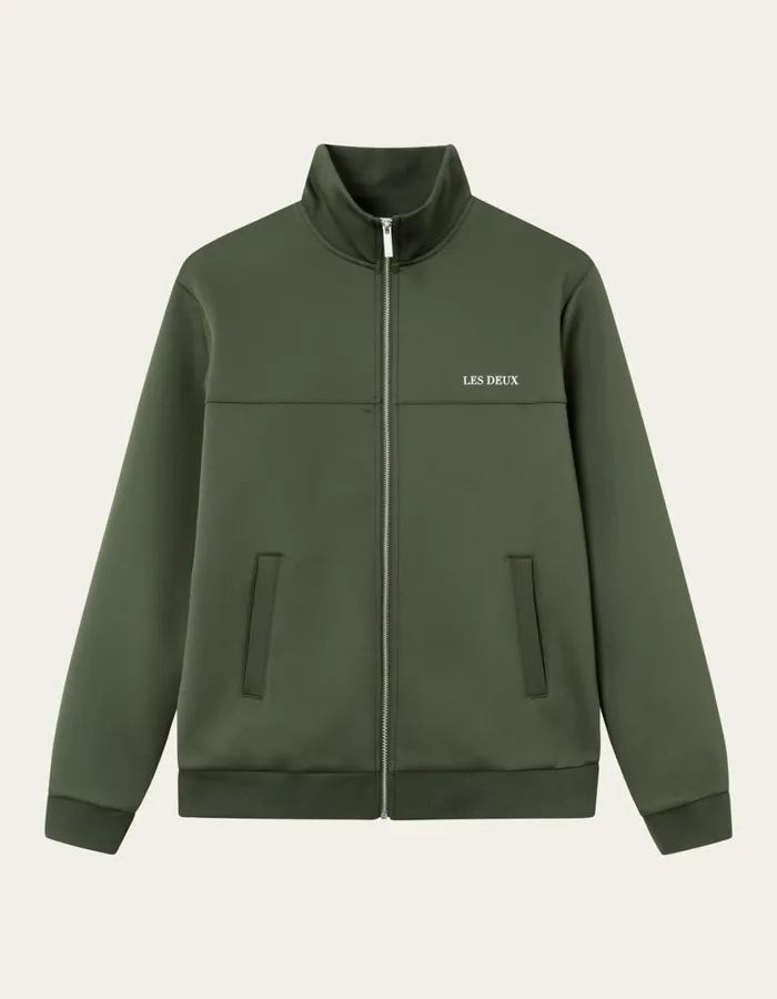 Men Ballier Track Jacket 8211 Olive Night Les Deux HoodiesSweatshirts