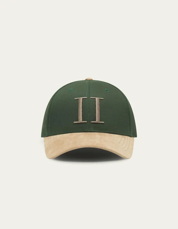 Men Baseball Cap Contrast Suede II 8211 Dark Chive GreenWarm Sand Les Deux CapsHats