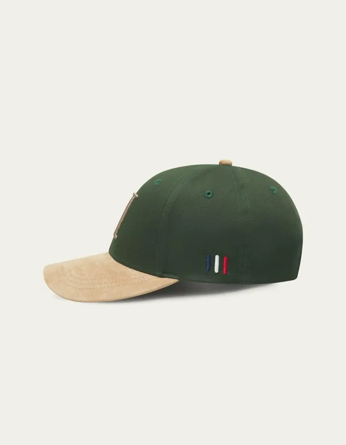 Men Baseball Cap Contrast Suede II 8211 Dark Chive GreenWarm Sand Les Deux CapsHats