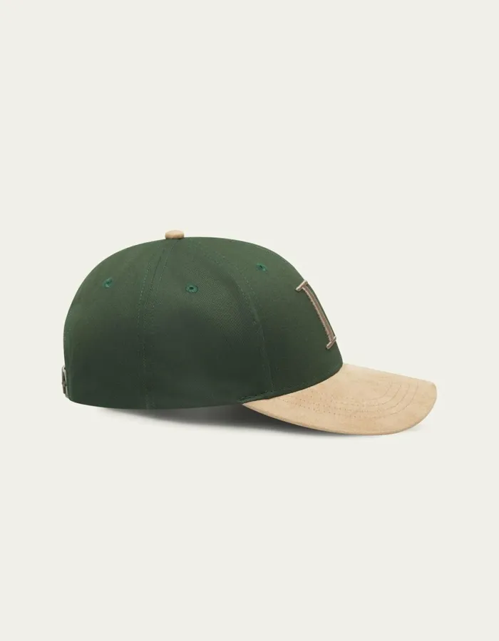 Men Baseball Cap Contrast Suede II 8211 Dark Chive GreenWarm Sand Les Deux CapsHats