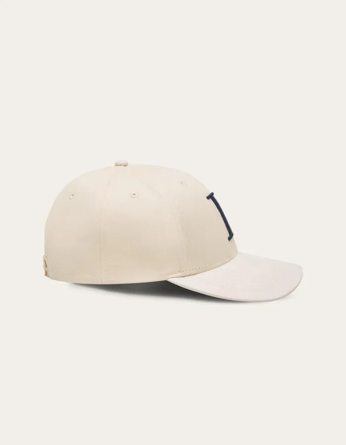 Men Baseball Cap Suede II 8211 IvoryDark Navy Les Deux CapsHats