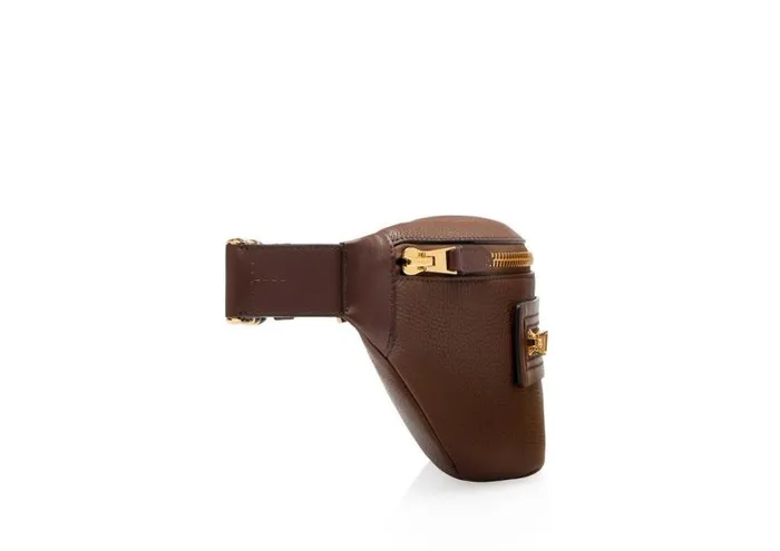 Men Belt Bags Tom Ford Grain Leather Buckley Belt Bag Chestnut