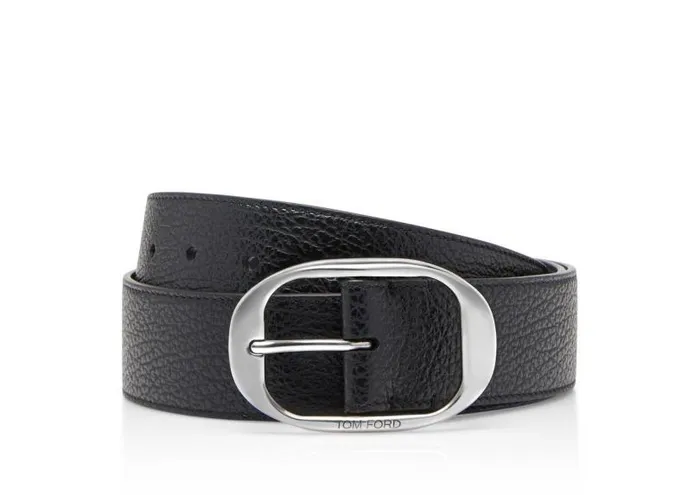Men Belts Tom Ford Grain Leather Oval Belt