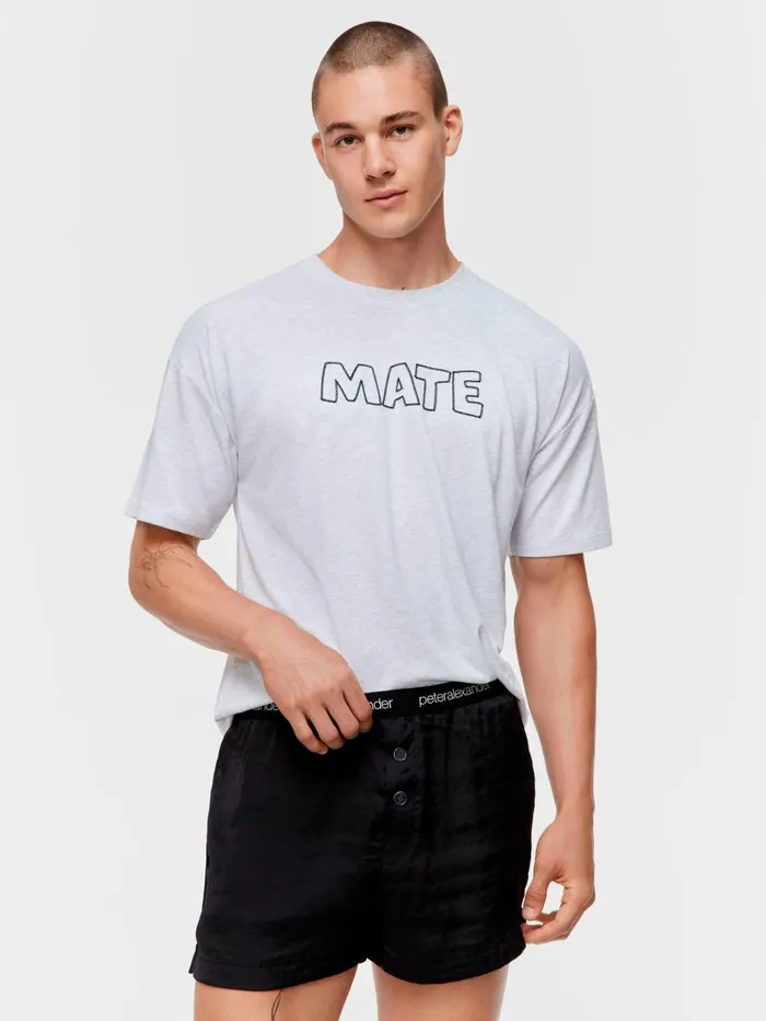 Men Black Jacquard Satin Boxer Short Black Peter Alexander Shorts