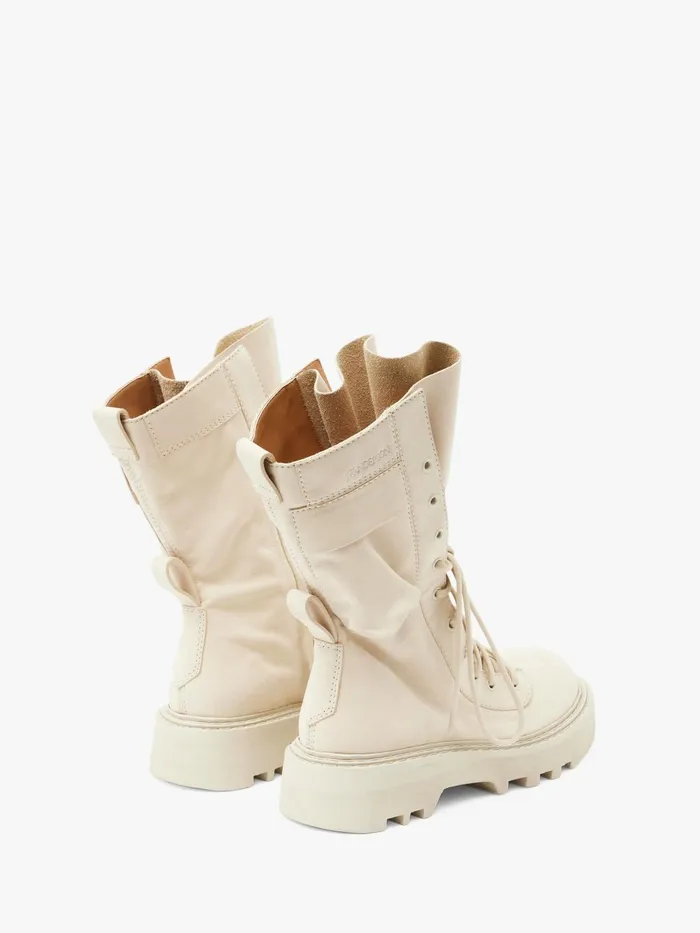 Men Boots JW Anderson COMBAT LEATHER BOOTS Off White Men Boots JW Anderson COMBAT LEATHER BOOTS Off White