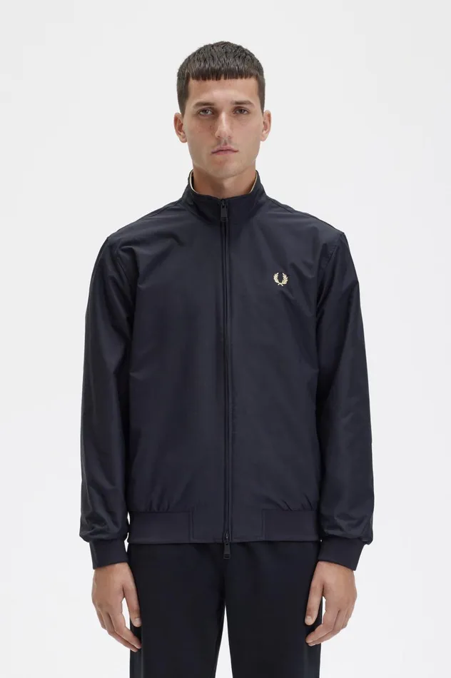 Men Brentham Jacket Black Fred Perry Coats and Jackets
