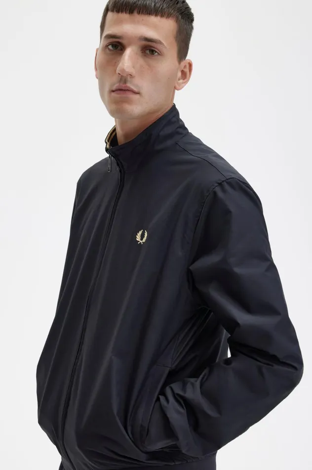 Men Brentham Jacket Black Fred Perry Coats and Jackets