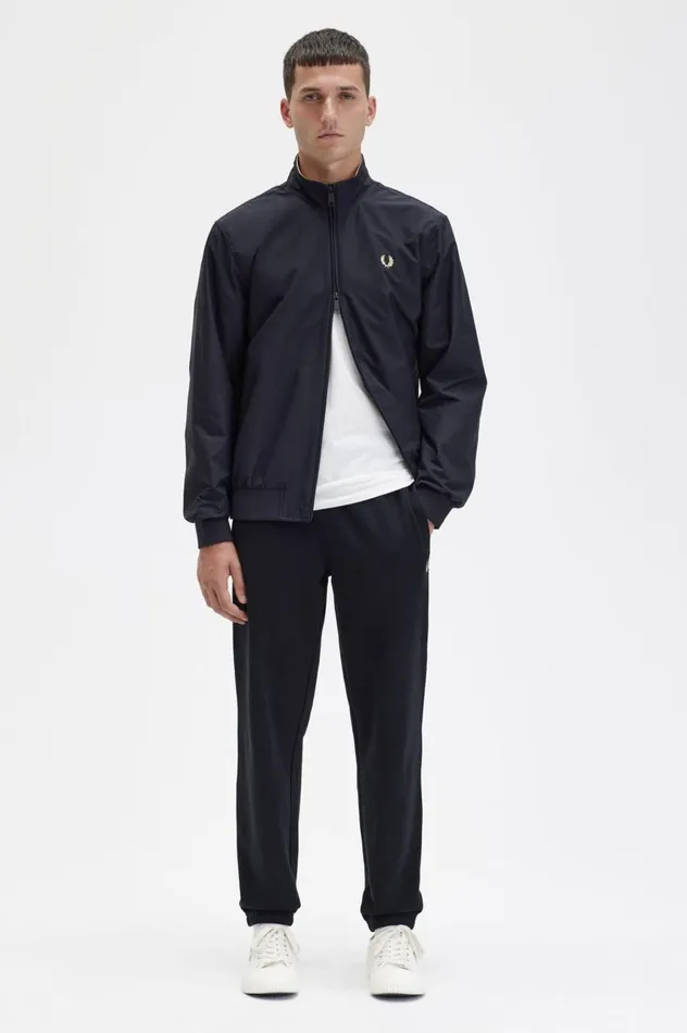 Men Brentham Jacket Black Fred Perry Coats and Jackets