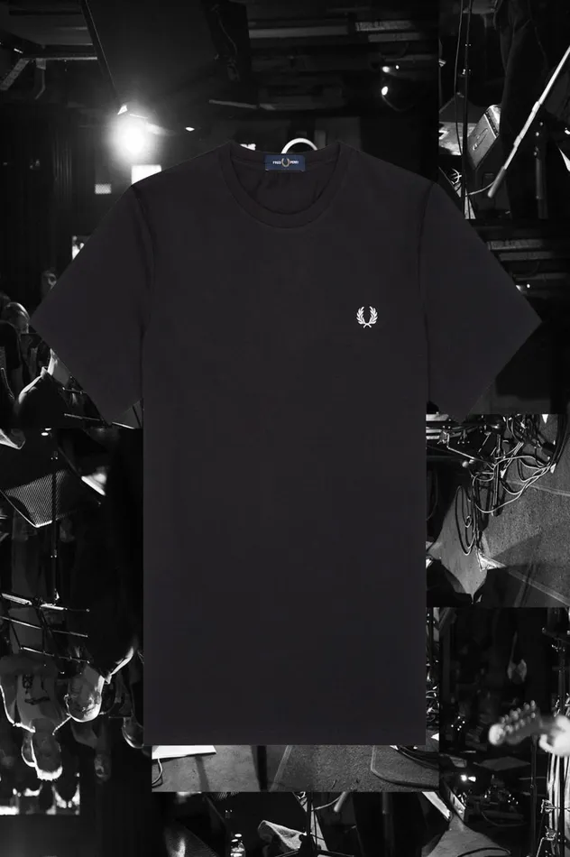 Men Bristol Ringer TShirt Black Fred Perry TShirts