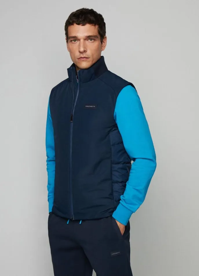 Men Coats and Jackets Hackett London Hackett Sport Padded Gilet Navy