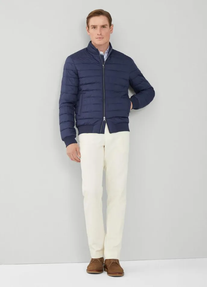 Men Coats and Jackets Hackett London Padded Blouson Jacket Navy Blazer