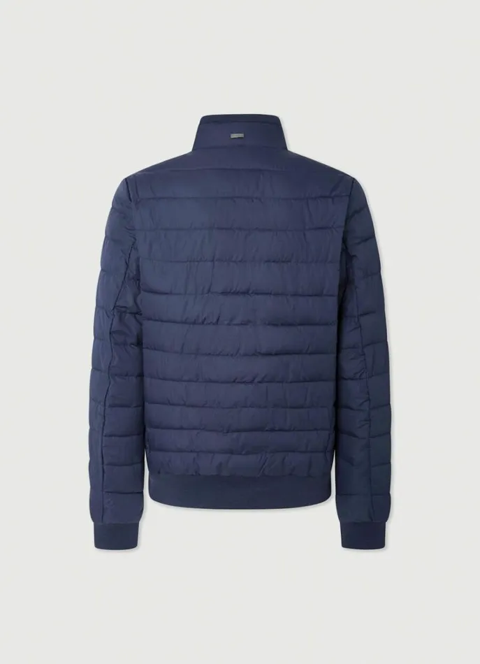 Men Coats and Jackets Hackett London Padded Blouson Jacket Navy Blazer