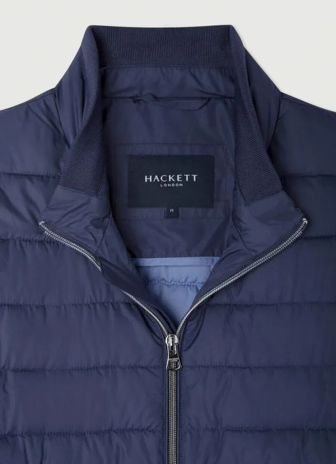 Men Coats and Jackets Hackett London Padded Blouson Jacket Navy Blazer