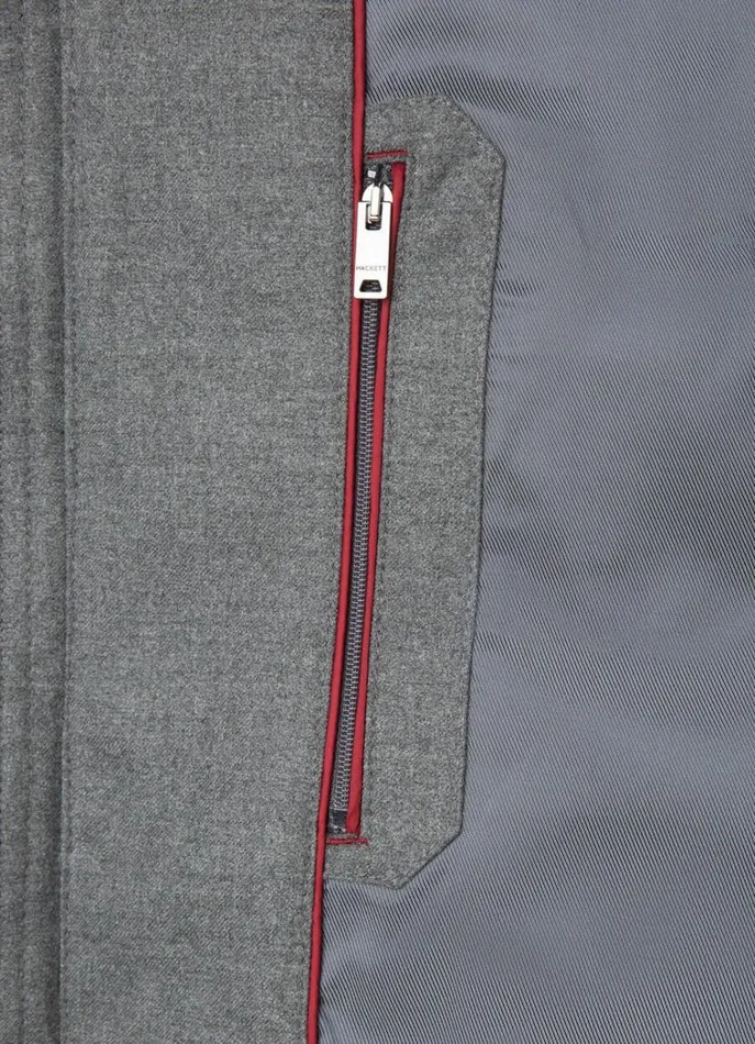 Men Coats and Jackets Hackett London Padded Hybrid Gilet Grey