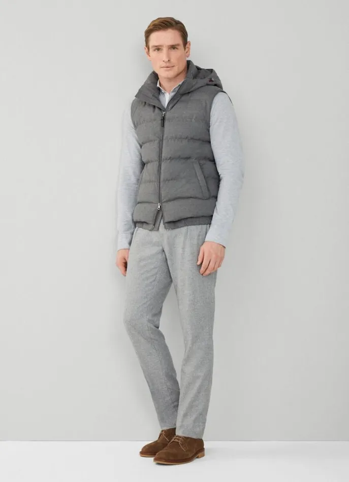 Men Coats and Jackets Hackett London Padded Hybrid Gilet Grey