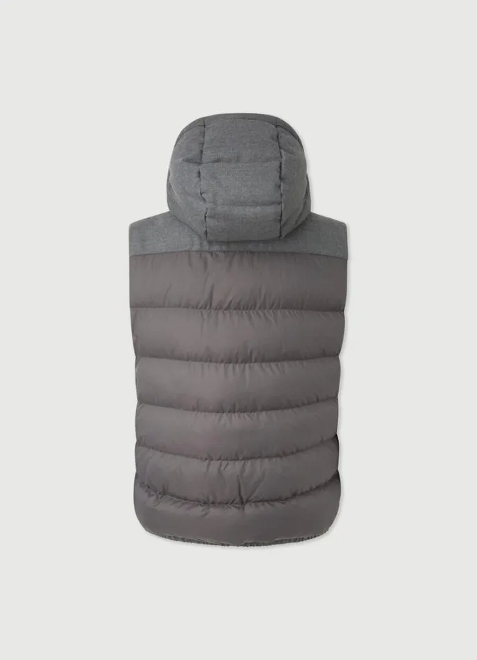 Men Coats and Jackets Hackett London Padded Hybrid Gilet Grey