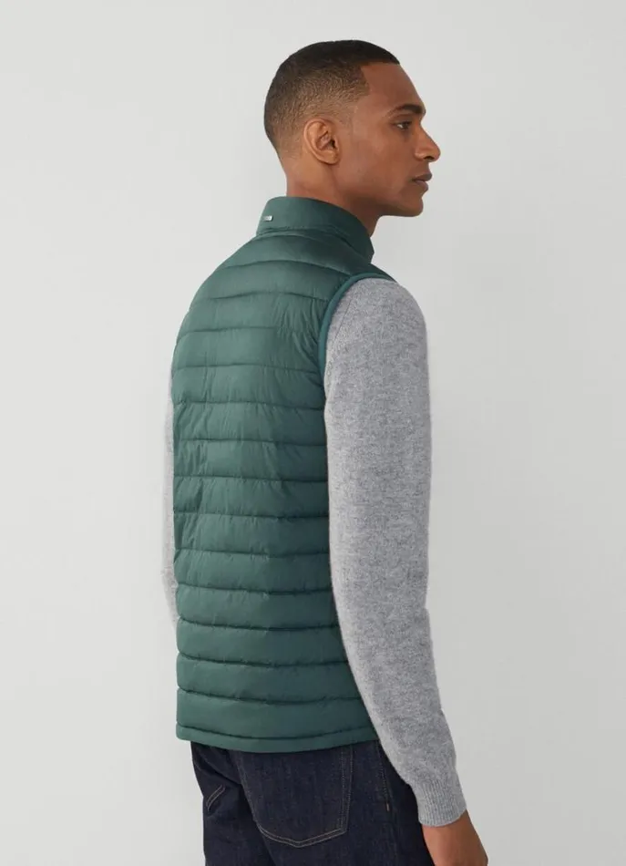 Men Coats and Jackets Hackett London Ultralight Padded Gilet Bottle Green