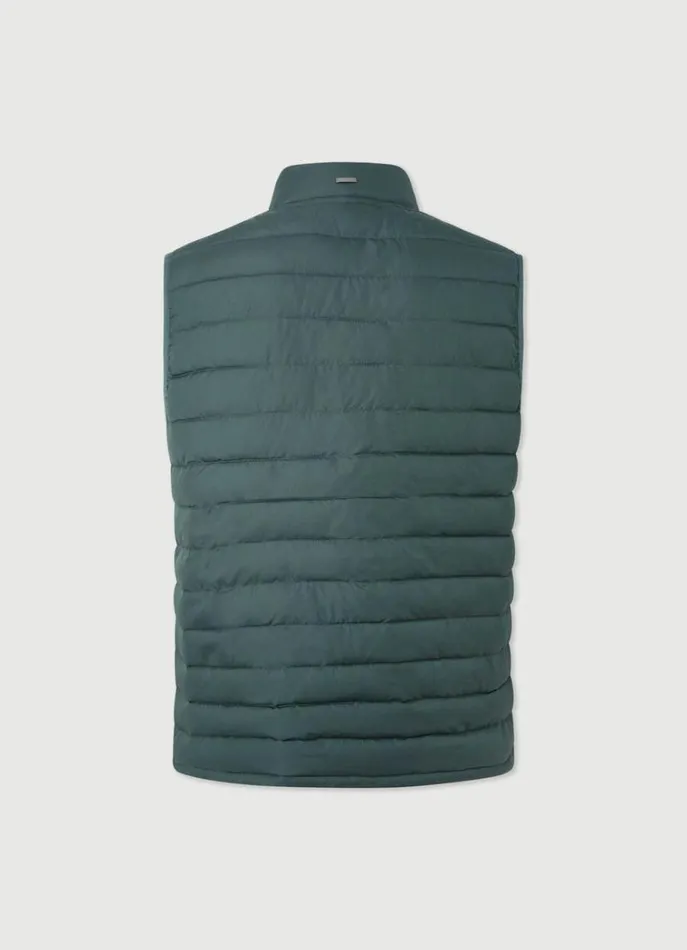 Men Coats and Jackets Hackett London Ultralight Padded Gilet Bottle Green