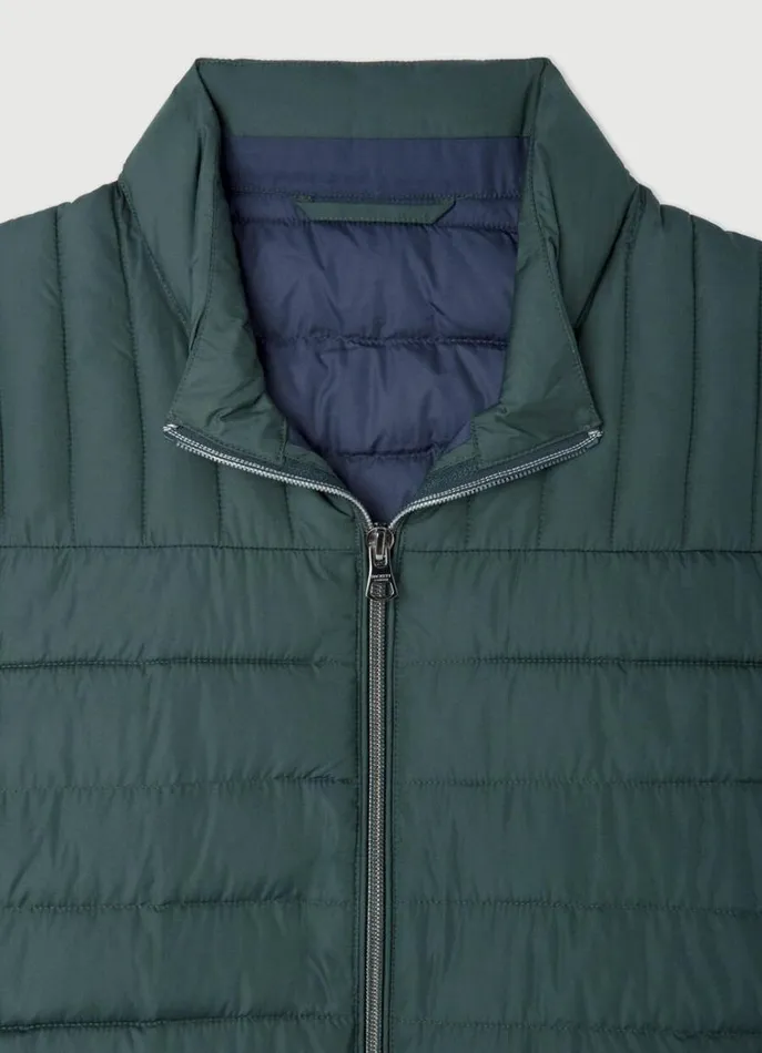 Men Coats and Jackets Hackett London Ultralight Padded Gilet Bottle Green