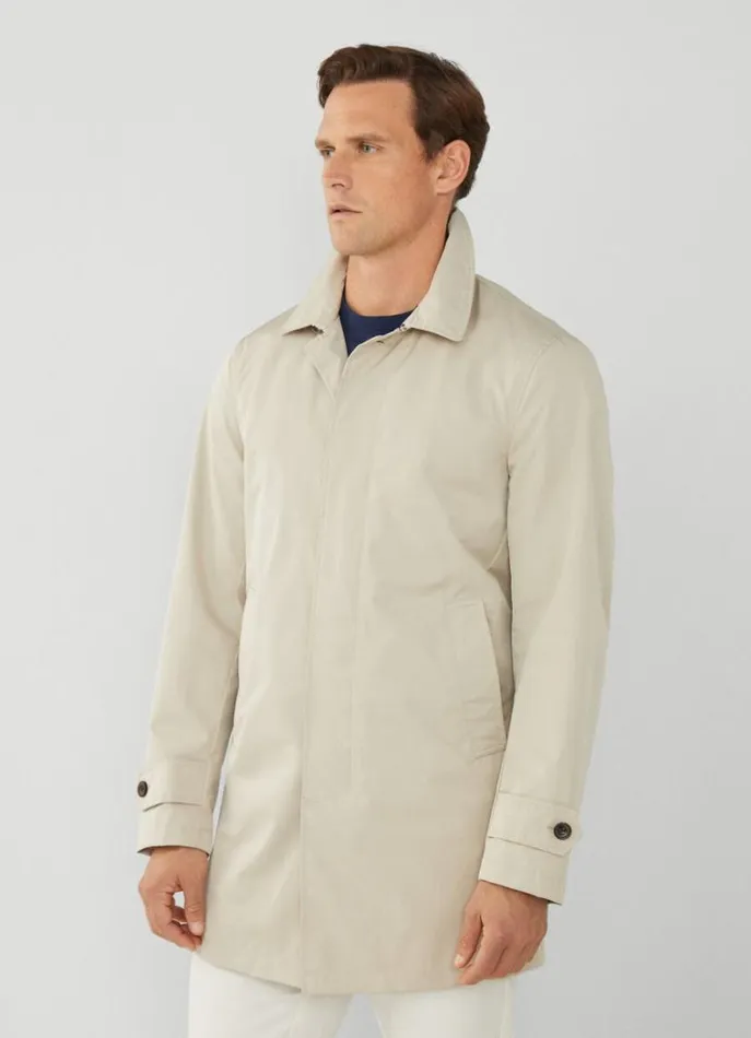 Men Coats and Jackets Hackett London WaterResistant Jacket Tan Brown