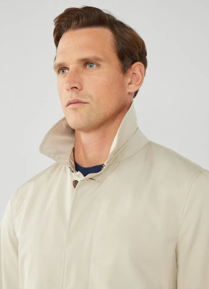 Men Coats and Jackets Hackett London WaterResistant Jacket Tan Brown