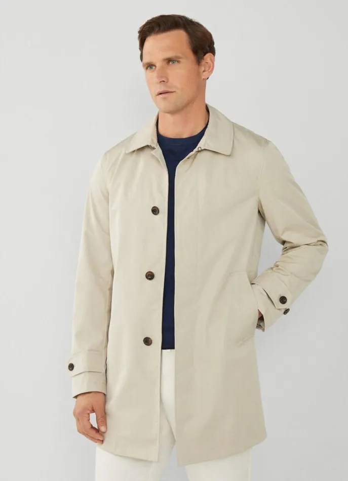 Men Coats and Jackets Hackett London WaterResistant Jacket Tan Brown
