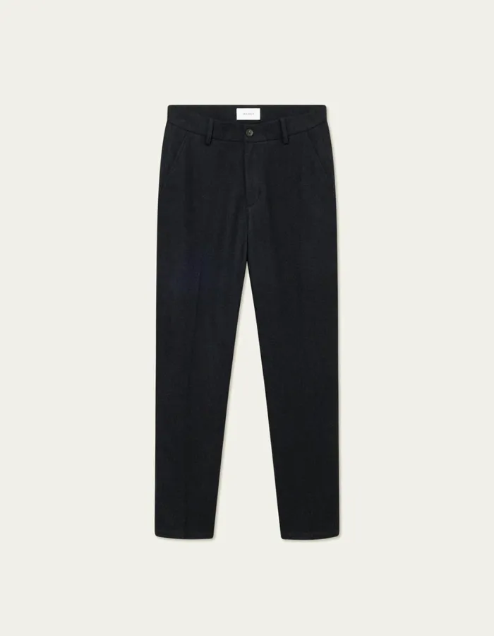 Men Como Reg Wool Suit Pants 8211 Black Melange Les Deux Pants