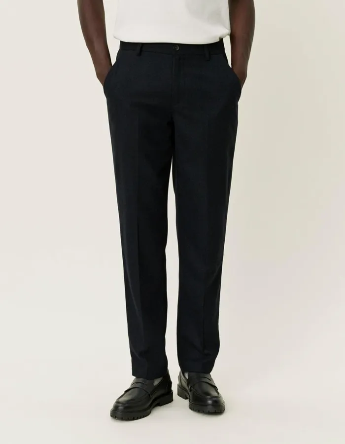 Men Como Reg Wool Suit Pants 8211 Black Melange Les Deux Pants