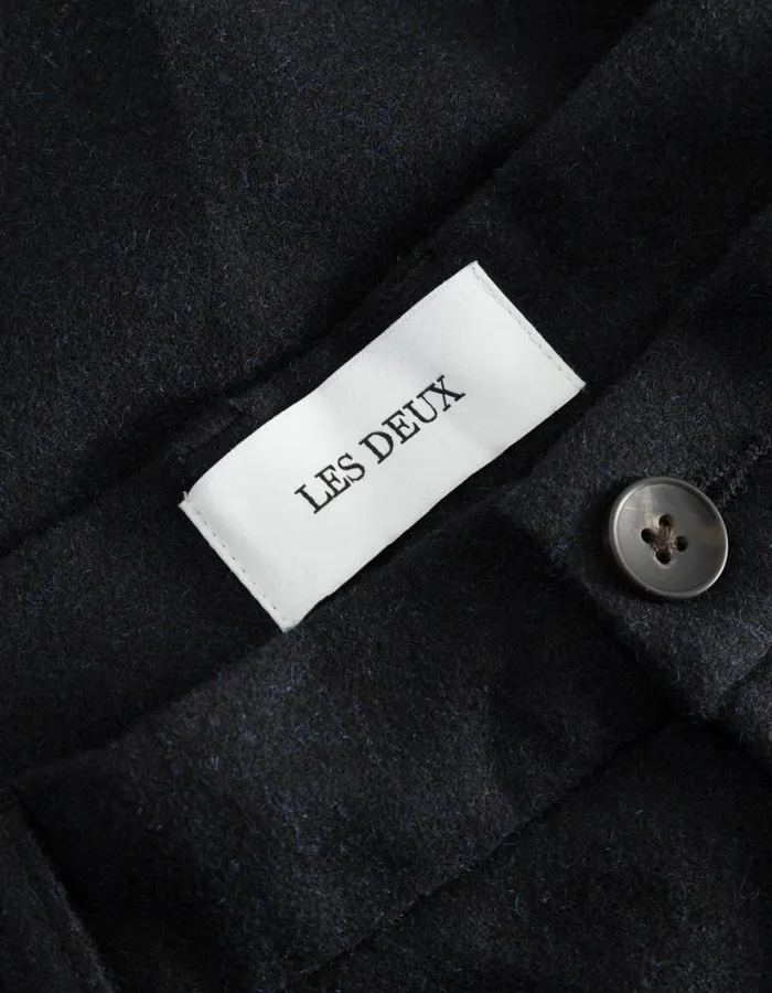 Men Como Reg Wool Suit Pants 8211 Black Melange Les Deux Pants