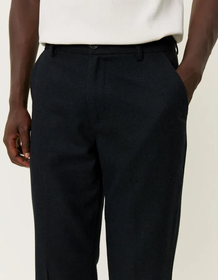 Men Como Reg Wool Suit Pants 8211 Black Melange Les Deux Pants