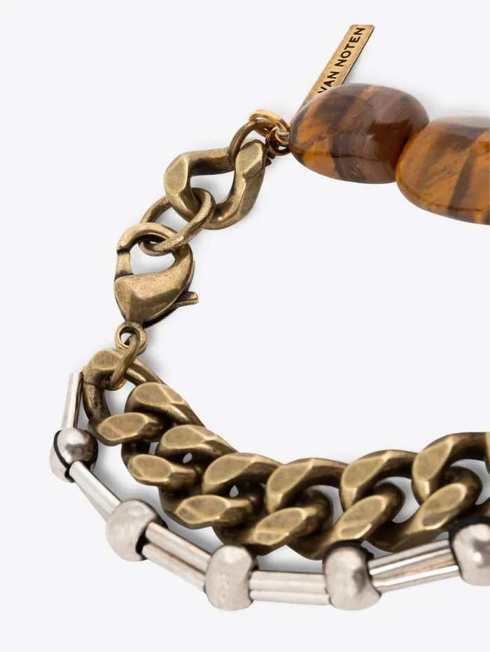 Men Dries Van Noten Jewelry Stone Chain Bracelet