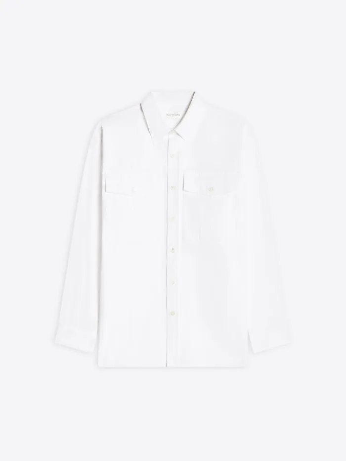 Men Dries Van Noten Shirts Cotton Utility Shirt