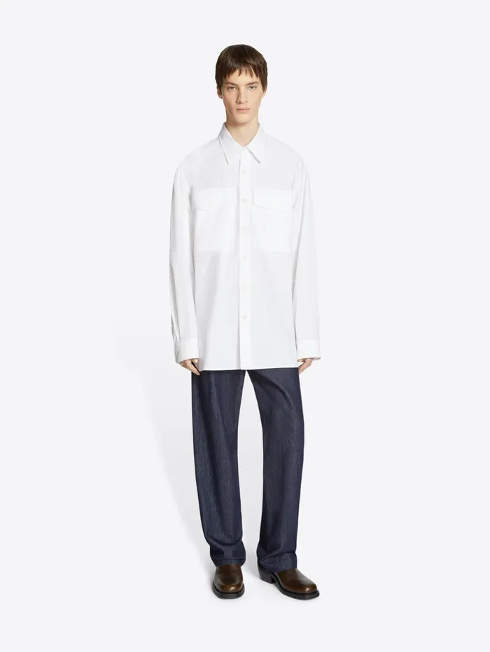 Men Dries Van Noten Shirts Cotton Utility Shirt