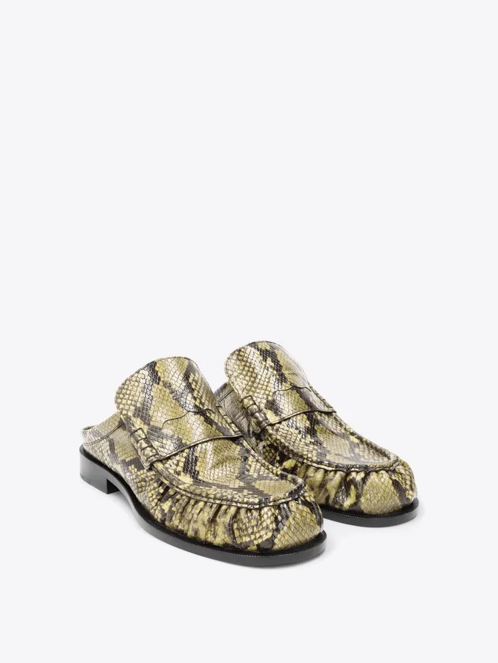 Men Dries Van Noten Shoes Snake Print Loafers
