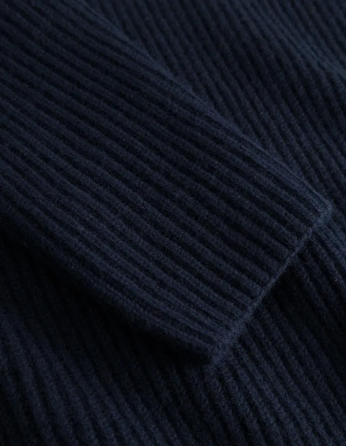 Men Eddie Wool Rib Rollneck Knit 8211 Dark Navy Les Deux Knitwear