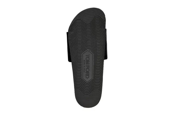 Men Espadrilles and Sandals Tom Ford Velvet Harrison Slipper Black Men Espadrilles and Sandals Tom Ford Velvet Harrison Slipper Black